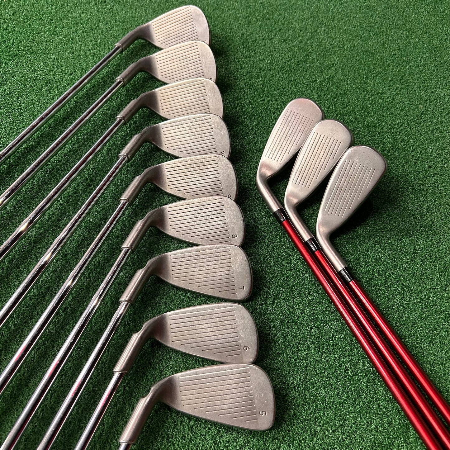 RH Ping G15 Combo Iron Set EXTENDED (3H, 4H, 5H, 5-PW, UW, SW, LW). Stiff Flex.