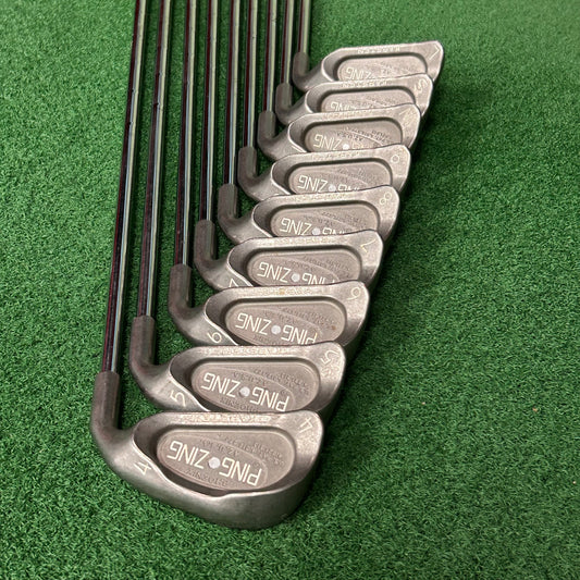 RH Ping Zing Karsten White Dot Iron Set (4-PW, SW, LW). Stiff Flex