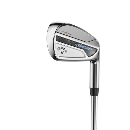 NEW LH Callaway Paradym AI Smoke Iron Set (5-PW, AW). Stiff Flex Steel.